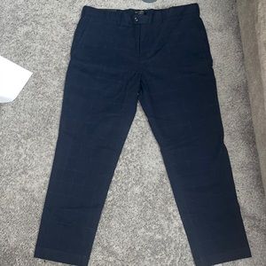 Grayson Slim-Tapered Fit, 38x32, navy blue and brown lines